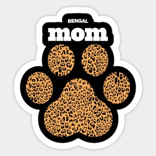 Haute Leopard Bengal Mom Cat Paw With Rich Leopard Print Sticker